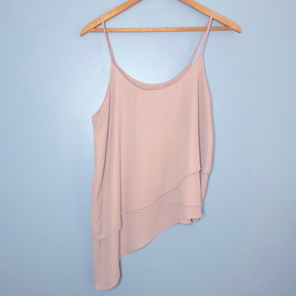 Bar III Tank Top Blouse • Medium • Beige • Like New • Layered • High Low Style